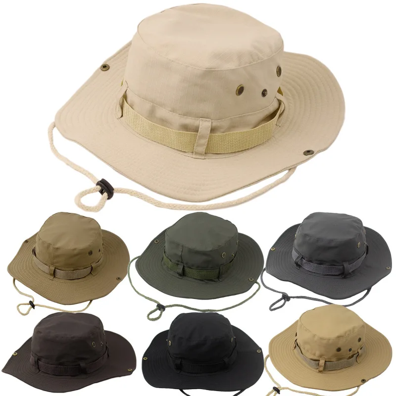 Outdoor Sun Hats for Men Fishing Cap Wide Brim Anti-UV Protection