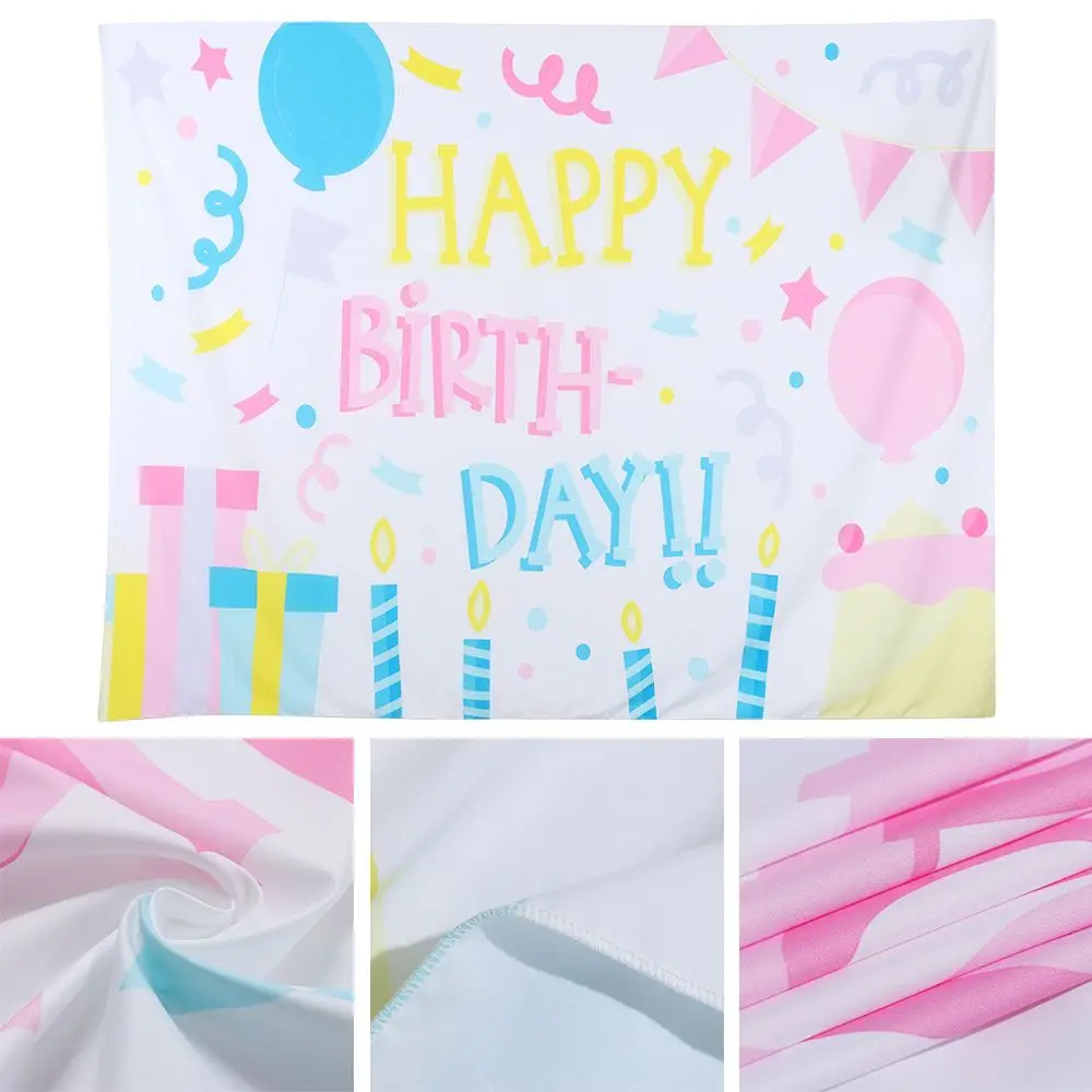 

Birthday Pennants Balloons Colorful Aesthetic Streamers Tapestry Backdrop