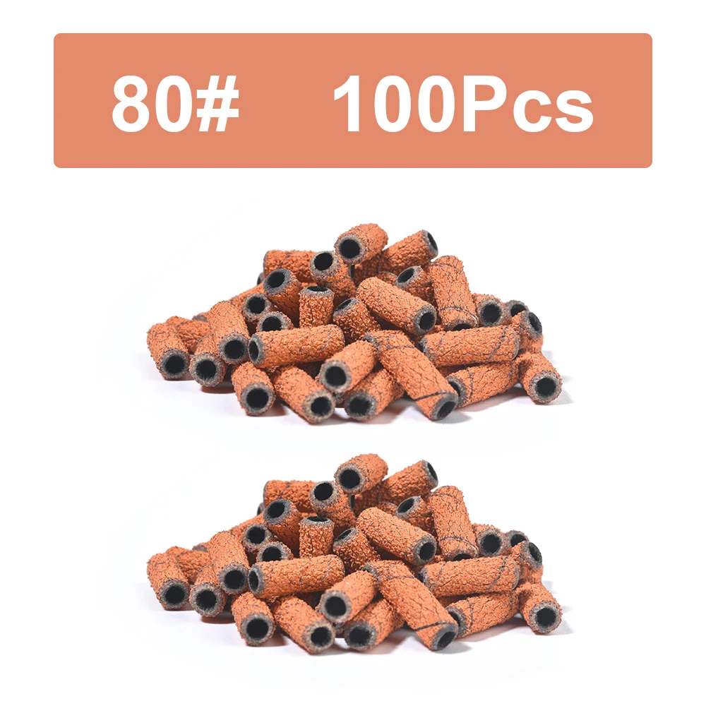 100PCS 3MM Nail Drill Sanding Bands For Nail Drill File Remover UV Gel Polish Dead Skin Grinding Head Manicure Pedicure Tools
