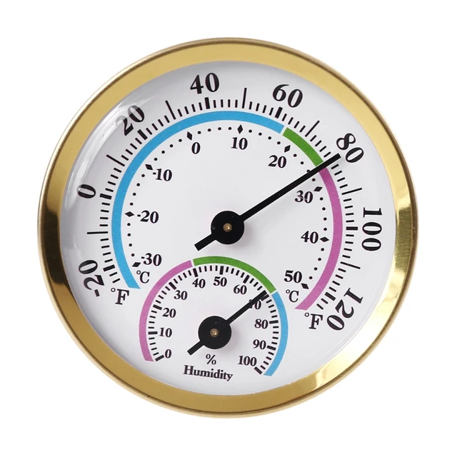 2 Inch Temperature Humidity Gauge Analog Hygrometer for Indoor Office Home Room  Outdoor No Battery Required 1 Pack Gold G5AB - AliExpress
