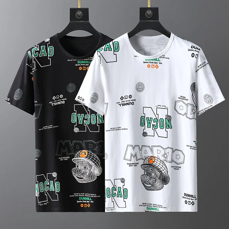 

T-shirt Lengan Pendek Katun Sutra Longgar Musim Panas Keluaran Baru Mode Super Santai Ukuran Besar