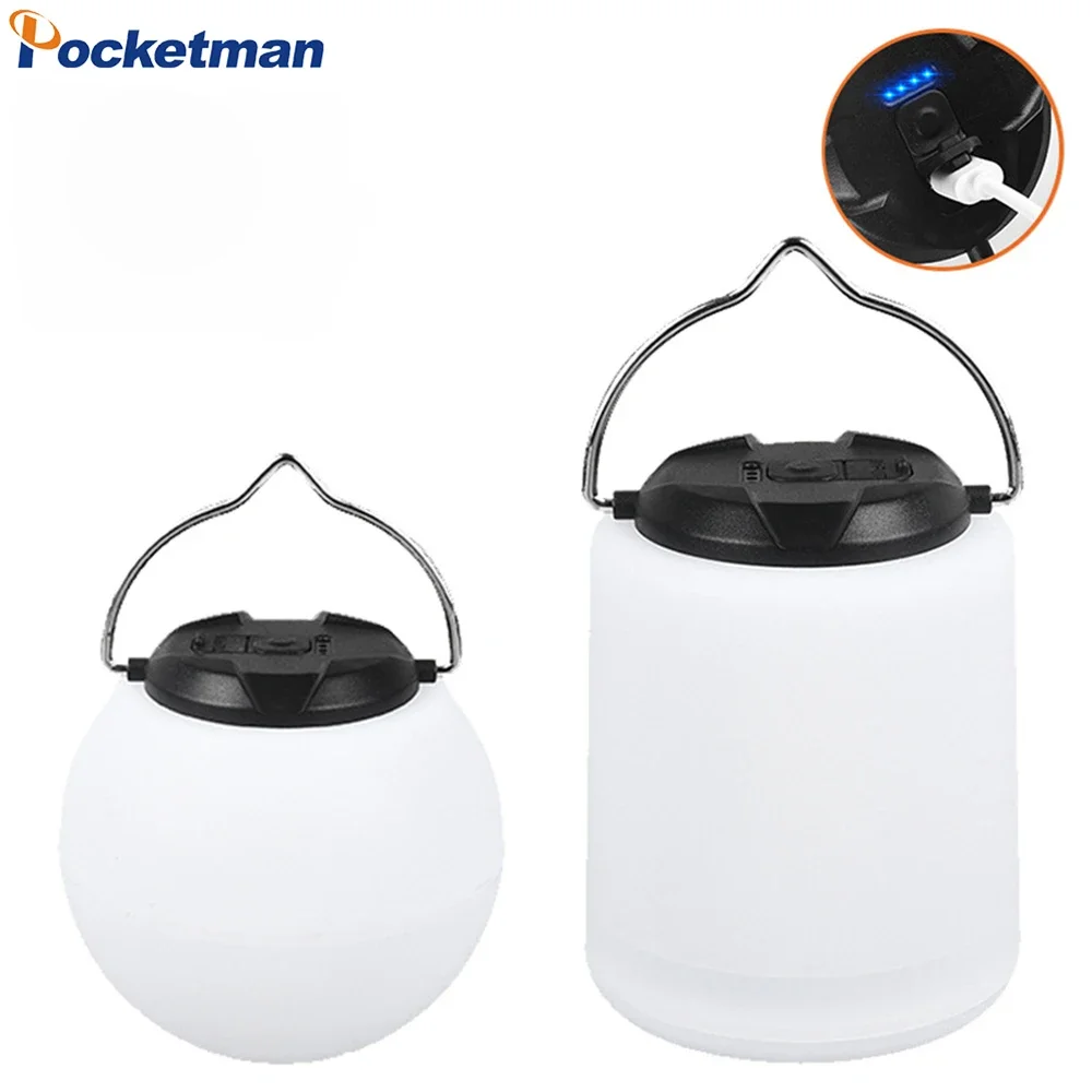 

Portable Camping Lantern Outdoor Hanging Lights USB Rechargeable Night Light Waterproof Tent Lamp Emergency Light