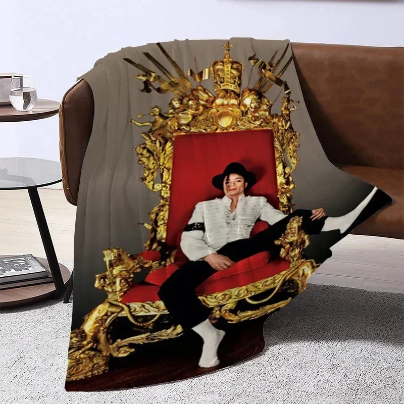 Michael Jackson Custom  Flannel Blanket Thin Portable Nap Air Conditioning Sofa Warm Plush Home Travel Picnic Cover 3