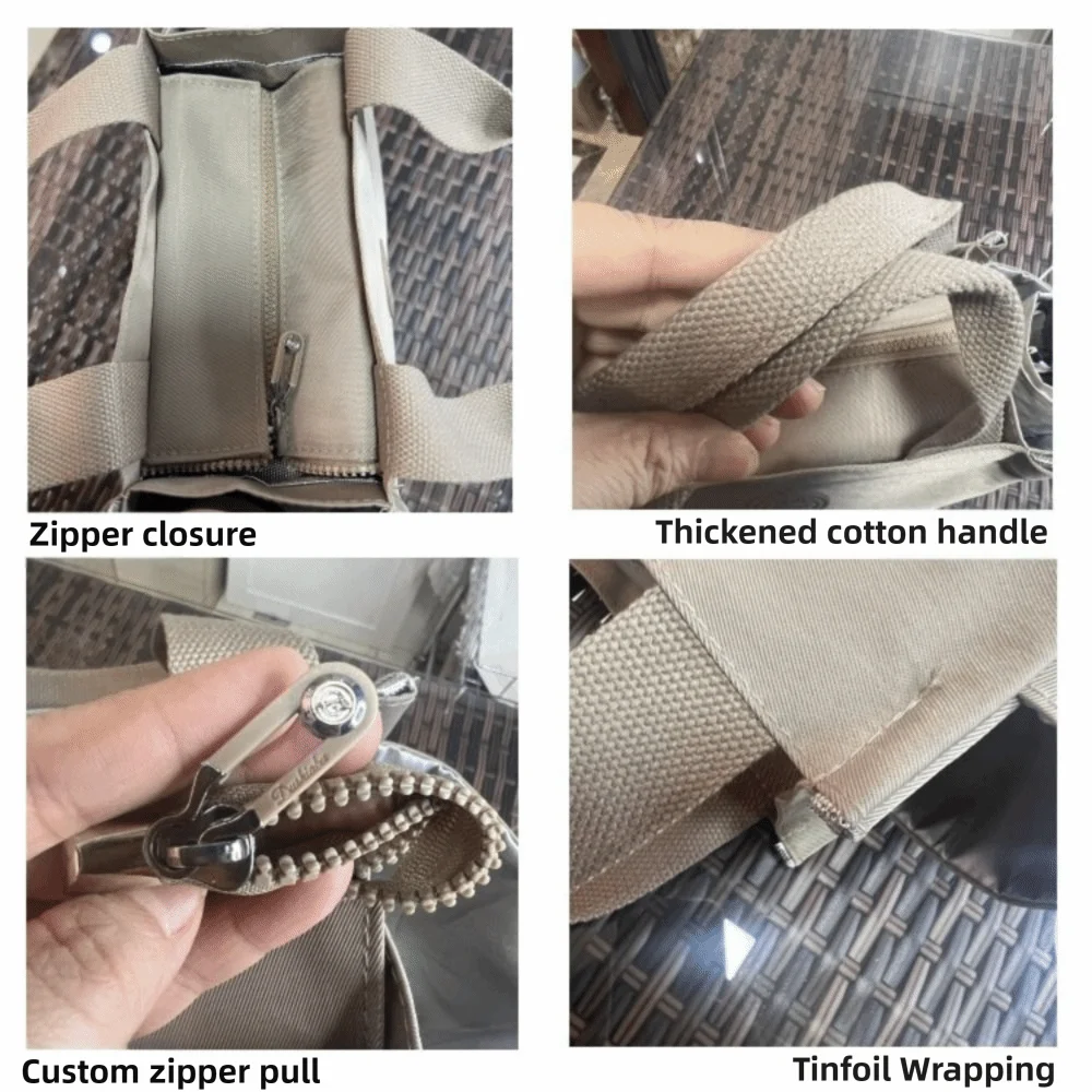 Auslaufsichere Isolierte Lunch-Tasche mit Großer Kapazität, Wasserdichte Kühltasche mit Zwei Taschen, Tragetasche für Schule, Arbeit und Picknick – Detail 8