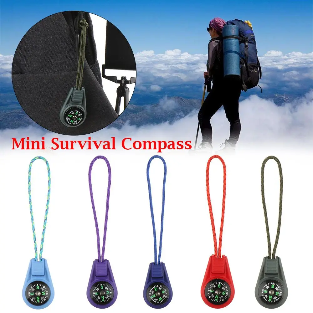 

2Pcs Zipper Tail Rope Pocket Compasses EDC Mini Compass For Paracord Bracelet Gear Survival Keychain Camping Hiking Outdoor Tool