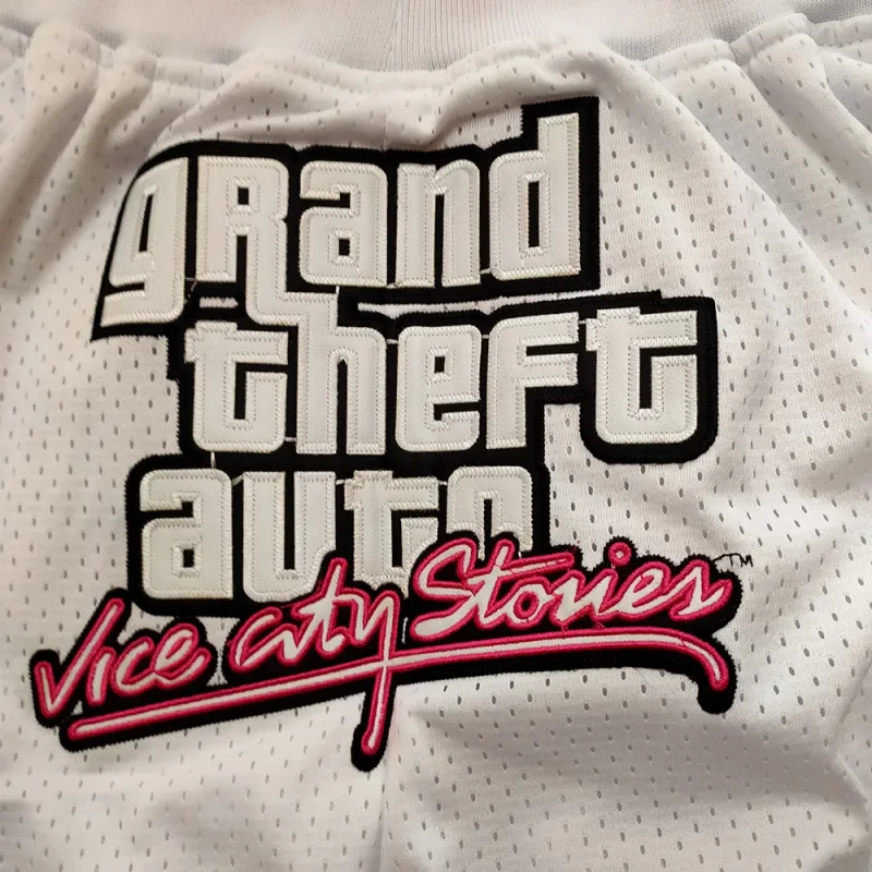 Basketball shorts GTA VICE Zipper Grand Theft Auto San Andreas Mens Sports Breathable Quick Drying