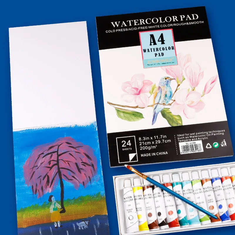 A4/A5 Watercolor Pad, 200gsm, 24 Sheets | Cold-Pressed, Acid-Free, Artist Paper for Adults and Students - Painting 4