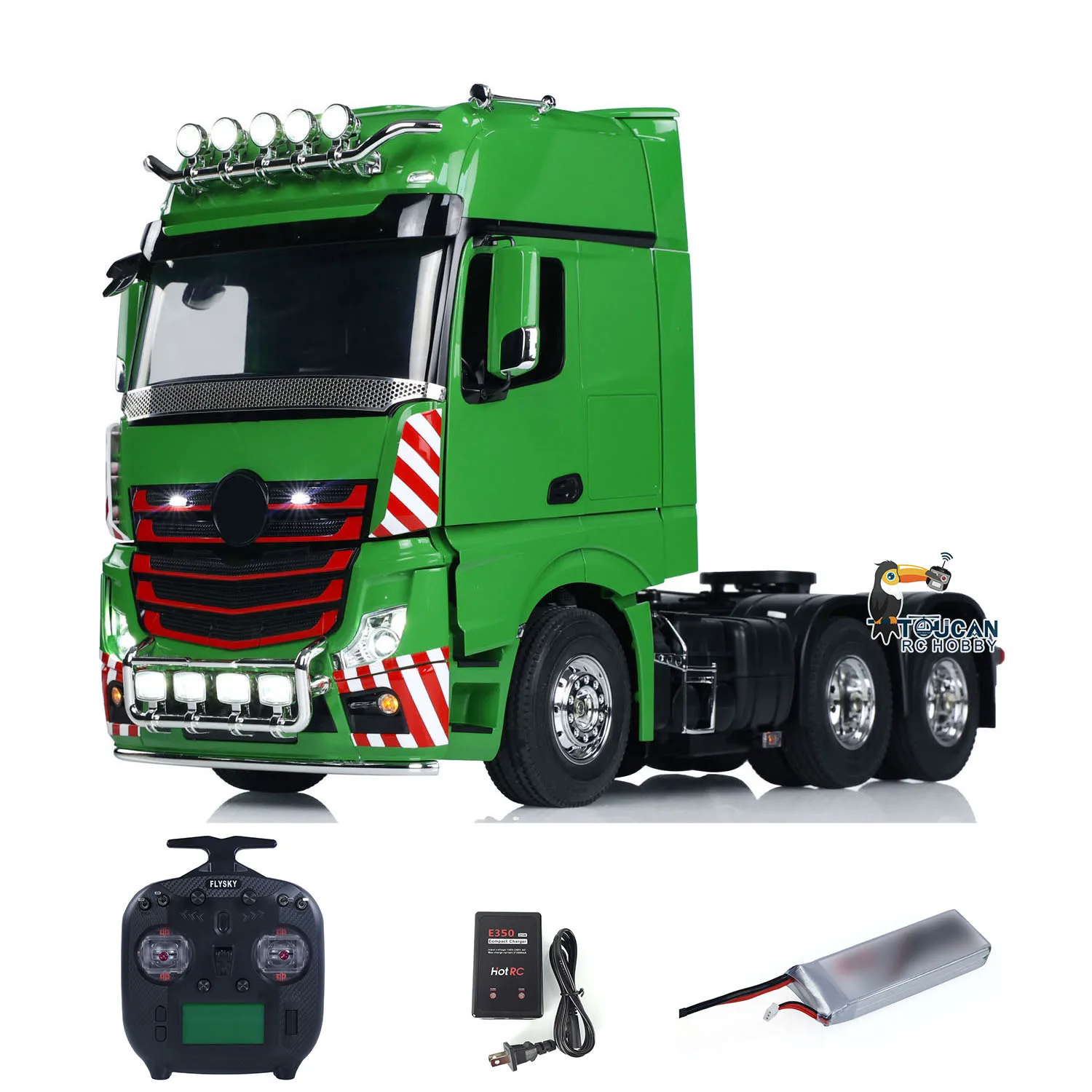 TOUCAN DIY 1/14 RC Tractor Truck 6x4 Remote Control Car RTR Painted Finished Light Sound Model Vehicle 2