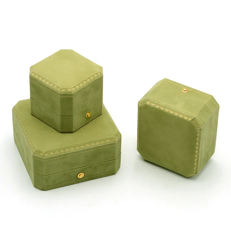 Green Jewelry Ring Box For Engagement Wedding Ring Box Birthday Jewerly Pendant Bracelet Necklace Display Gift Box