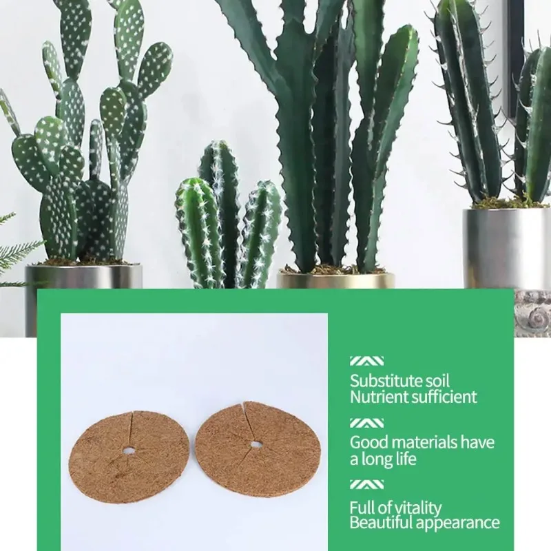 Circular Coconut Shell Fiber Plant Plastic Film Coconut Brown Silk Flat Mat Tight Grass Prevention Mat Flower Pot