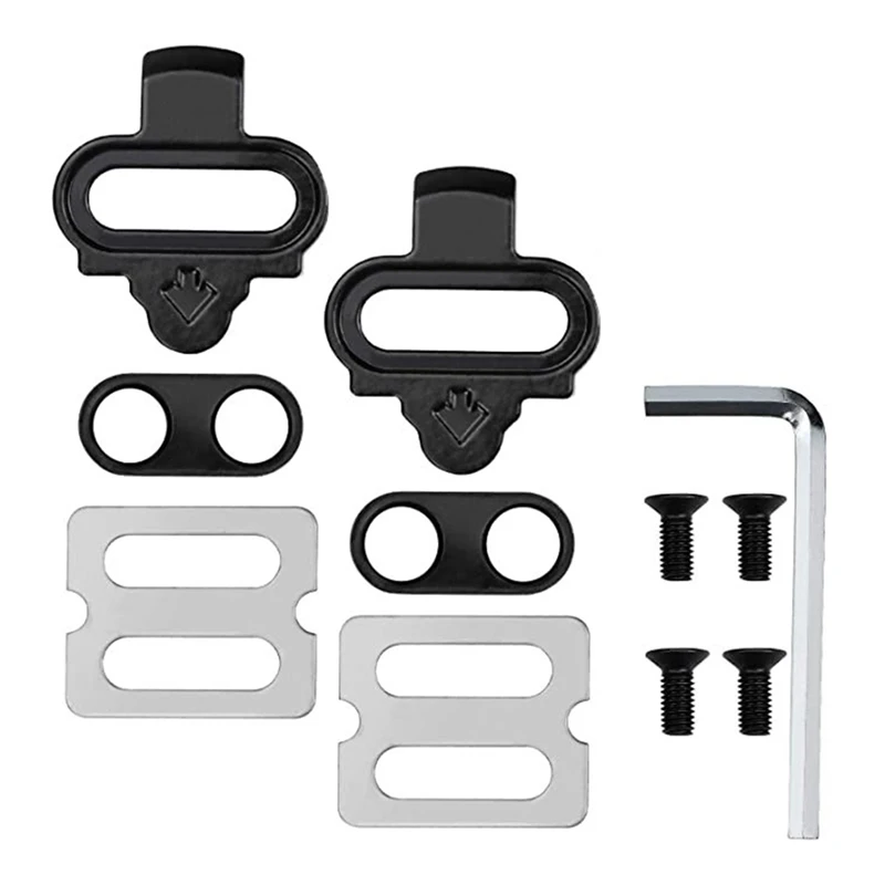 

Road Bicycle Locking Shoes Locking Plate Universal Pedal Locking Plate Cycling Locking Pedal Cleat Set Black & Silver Steel
