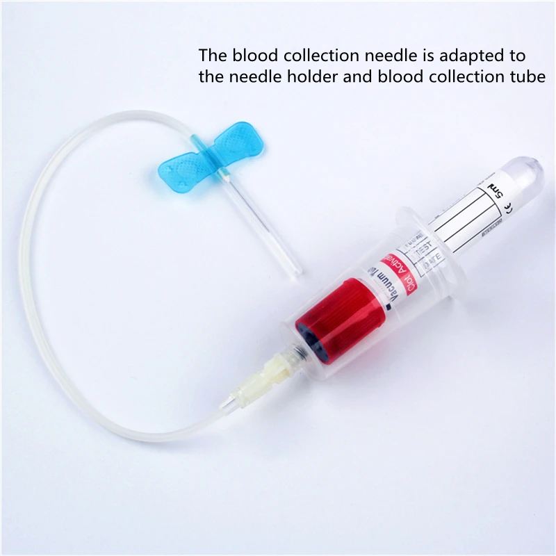 Butterfly Needles 50pcs + Plastic Holder 50pcs Disposable Safety Vacuum Blood Collection Set Pet Medical Scalp Vein Set disposable scalp needle disposable blood collection tube holder