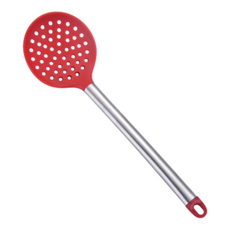 Stainless Steel+Silicone Cooking Utensil Kitchen Tools Turner Soup Spoon Strainer Pasta Server Egg Beater Spatula Food Tongs 1Pc kitchen utensils