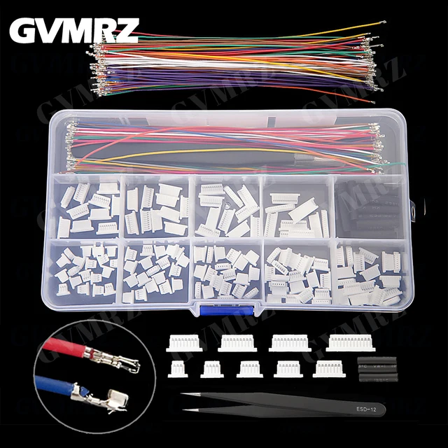 SH1.0MM JST 1mm Cable Connector Kit JST Male Header 3P-12P with 28AWG Crimped With Terminal for GPS Racing Drone Wire