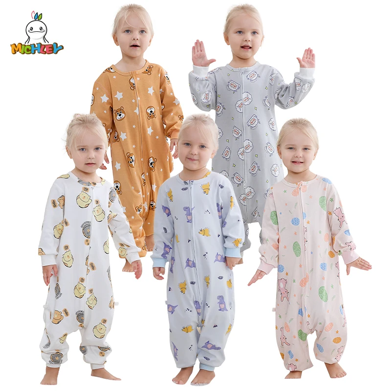 Baby Sleepsacks MICHLEY Spring Cotton Sleeping Bag Baby Sack Cartoon Sleepsack Pajamas Long Sleeve Sleepwear For Girls Boys Children 6M-6T