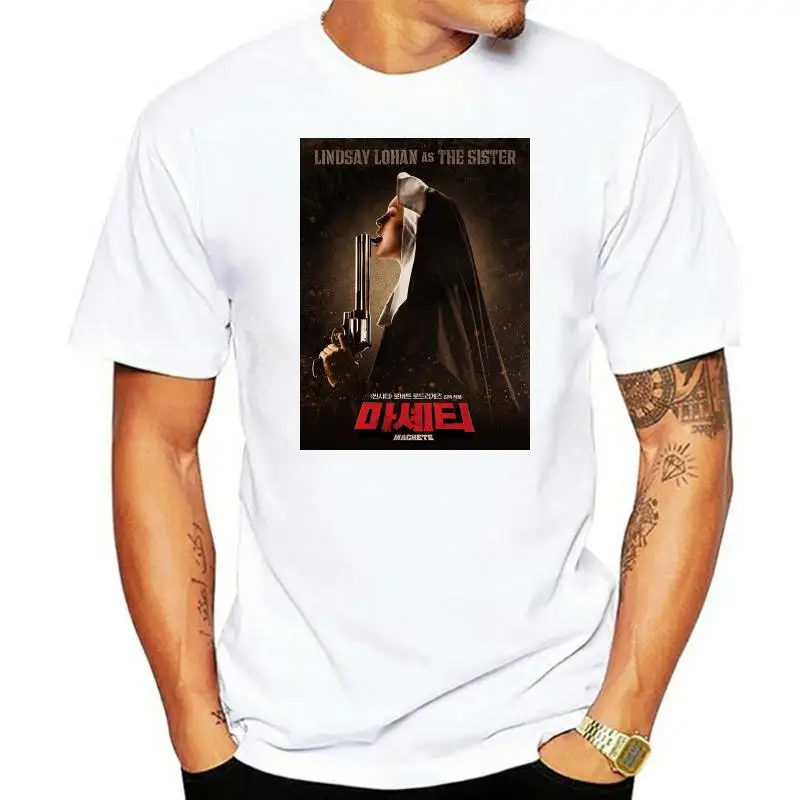 Machete Linsage Lohan As The Sister Nun Black T Shirt New Official Movie Film