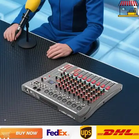 Mezclador De Audio Bluetooth 8 Canales – Ideal Para DJ, KTV Y Estudio, Con USB Y Ecualizador De Tres Bandas