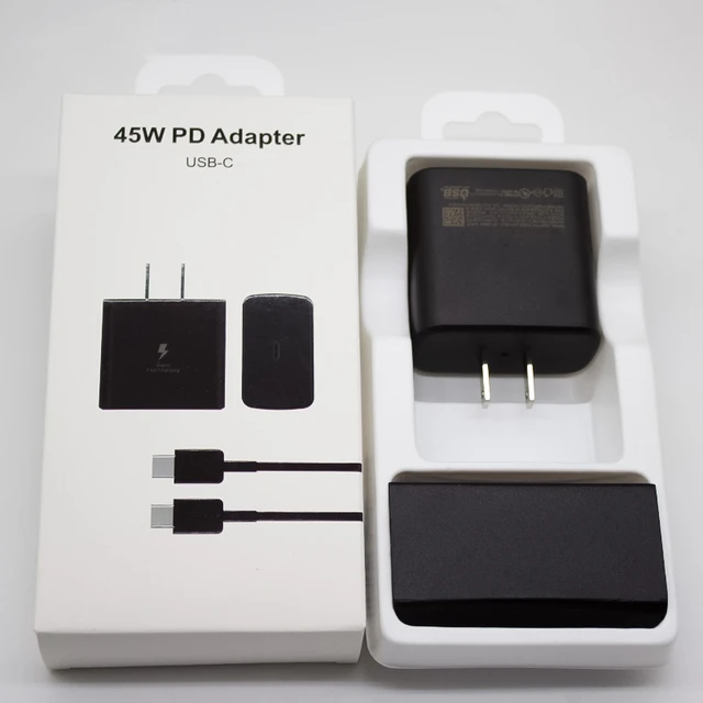 Cargador de pared de carga súper rápida USB C de 45 W, cargador súper  rápido USB-C de 45 W tipo C para Samsung Galaxy S22 Ultra/S22 Plus/S22/S21