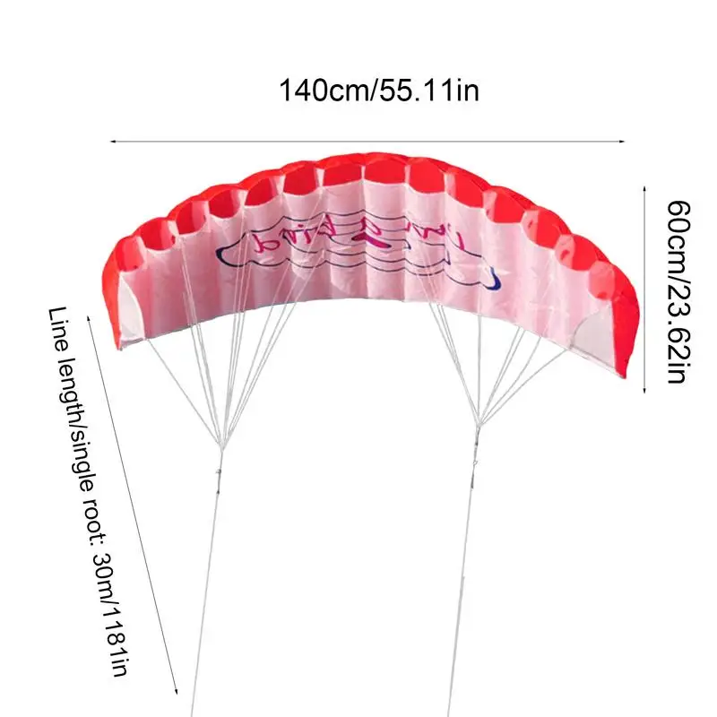Stunt Kite 1.4m Double Lines High-Flying Large Parachute Kite Portable Big Kites For Adults Giant Park Children Beach Fun 6