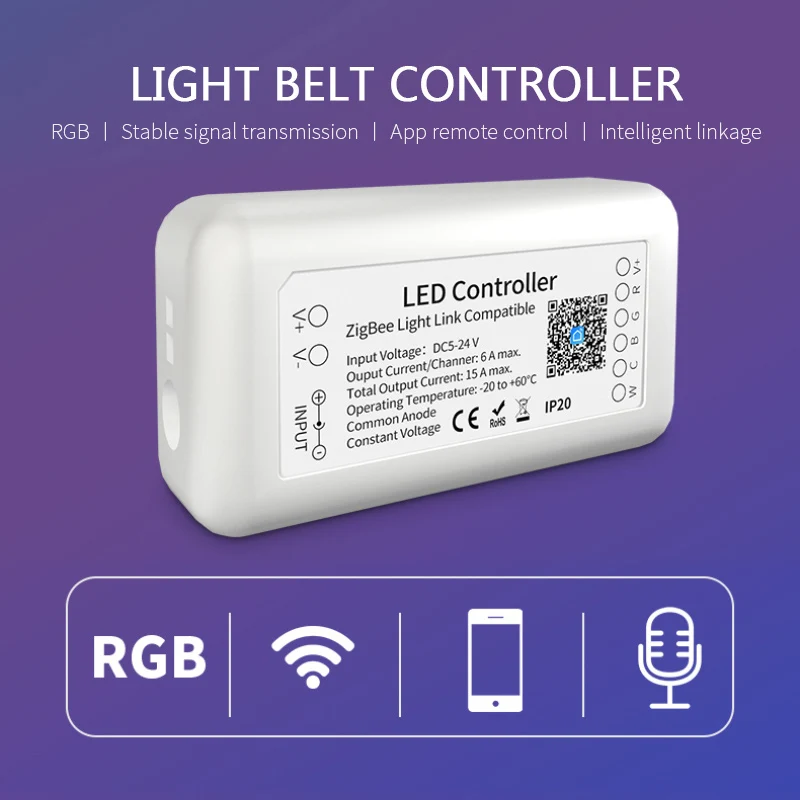 Rgb Cct Smart Switch Dc12 Temporizzazione Controllo Vocale Controllo App Sicuro Per Amazon Alexa Lighting Box Controller 15A Endurable