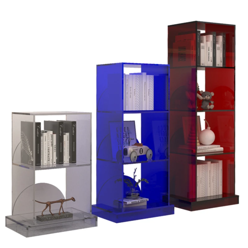 

ZL Acrylic Creative Bookcase Bookshelf Display Cabinet Living Room Simple Storage Rack