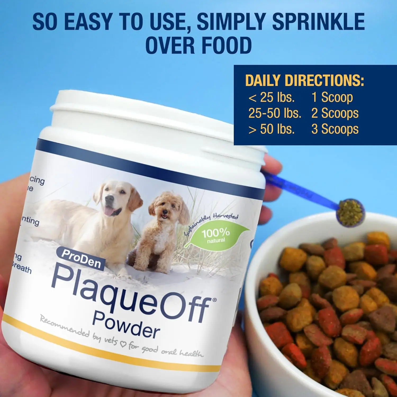 Powder for Dogs & Cats-Dog Breath Freshener & Plaque Remover Supplement-Pet Dental Care for a Healthy Mouth
