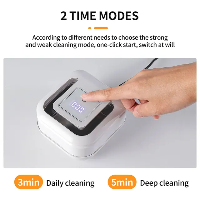180ml Ultrasonic Cleaner UV Sterilization Ultrasound Dental Assistant Denture Washing Machine For False Teeth Aligner Retainer 6
