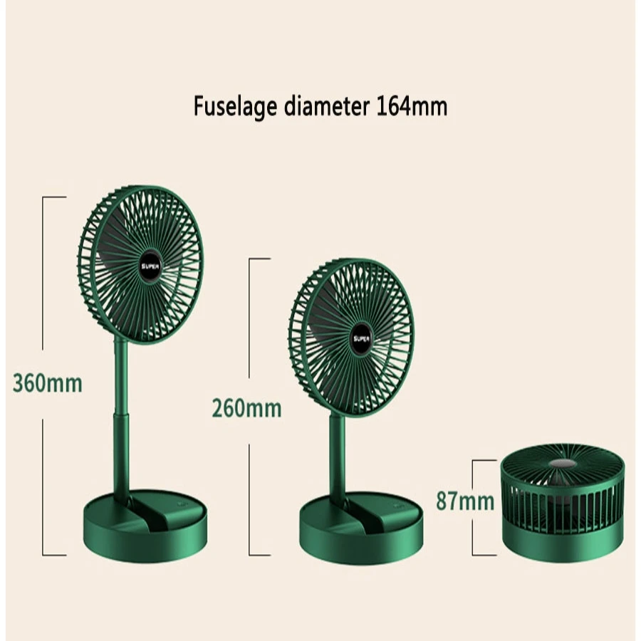 미니 휴대용 접이식 선풍기, 가정용 USB 충전식 개폐식 음소거 선풍기, 전기 조절식 저소음 긴 대기 팬