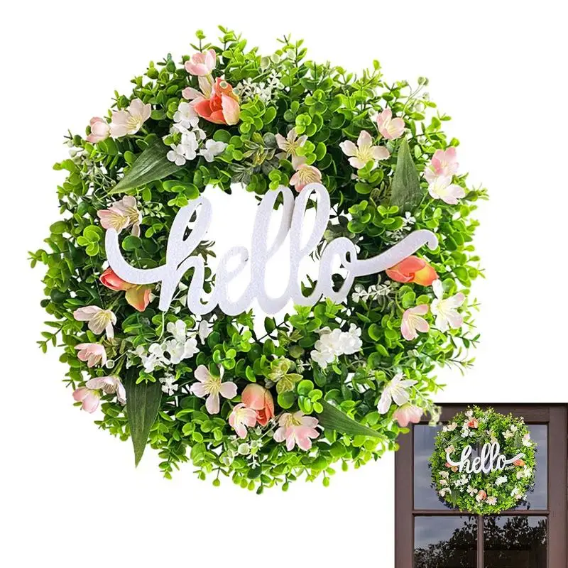 

Spring Flowers Wreaths Spring Floral Garlands Artificial Aesthetical Spring Eucalyptus Wreath For Entrance Front Door & Window