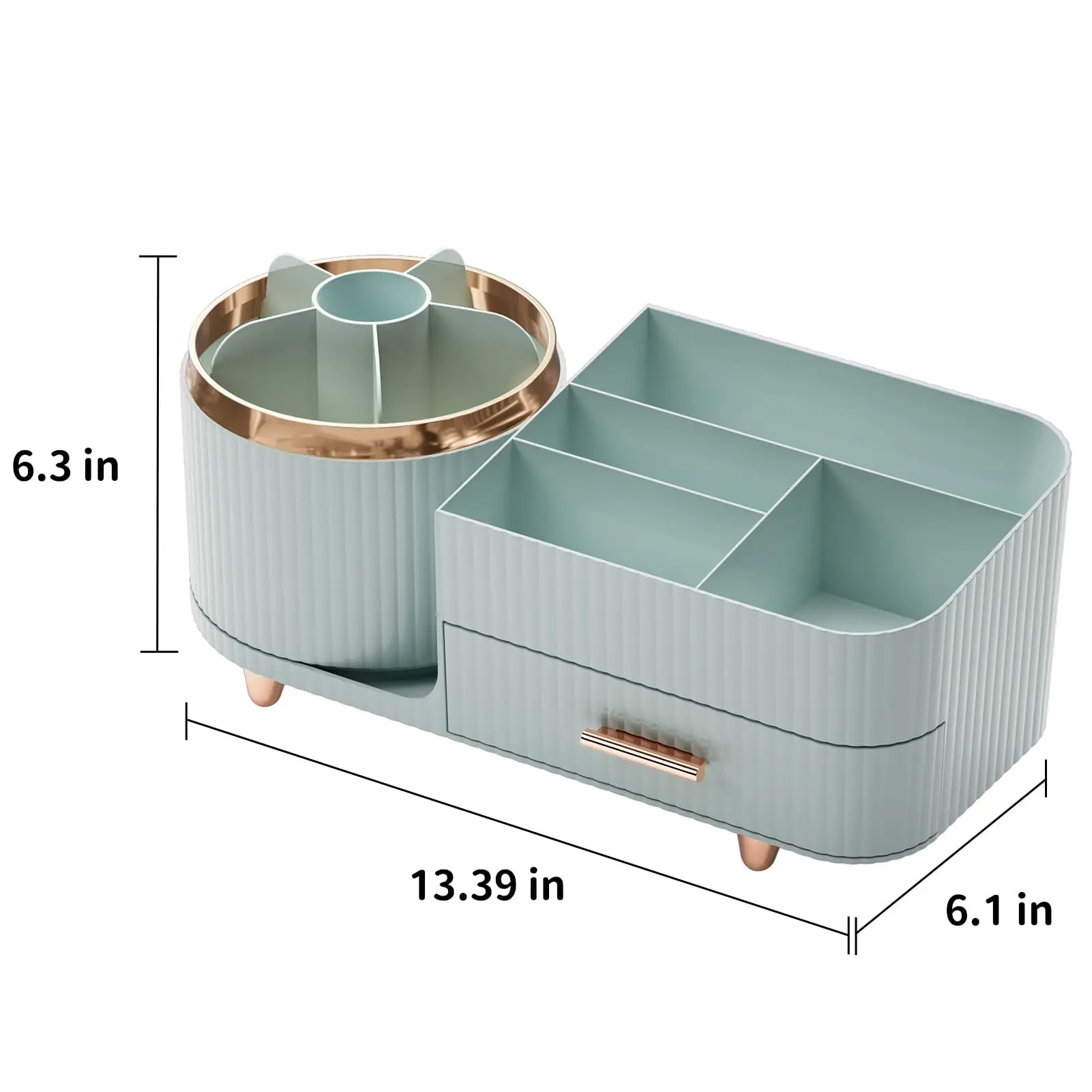Makeup Organizer Countertop with Drawers 360 Rotating Makeup Brush Holder Large Capacity Skincare Organizer for Vanity Desk 3