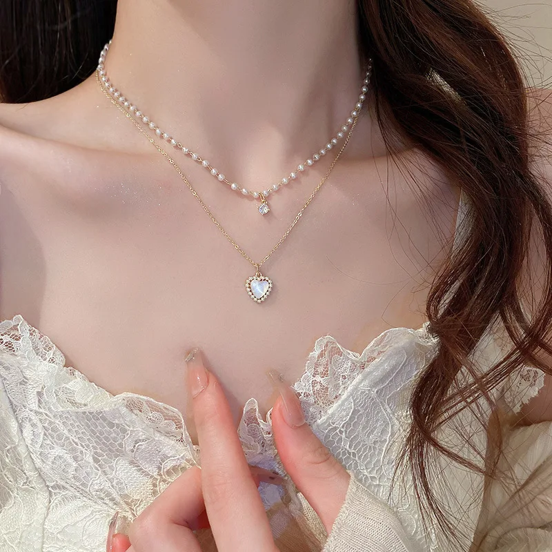 Gold Necklace Set Best Place For Women's Jewelry White Angel Dress 925  Sterling Silver Feather Angel Wing Heart Love Simulated Angel Wing Holding  Heart Necklace
