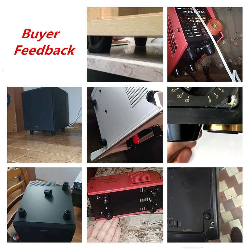 8Pcs Anti Slip Furniture Legs Feet Black Speaker Cabinet Bed Table Box Conical Rubber Shock Pad Floor Protector Furniture Parts