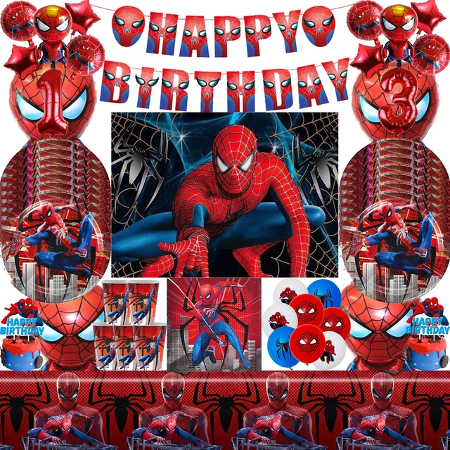 Red Spiderman Party Supplies piatti per tazze tovaglioli tovaglia  decorazione per feste di supereroi per ragazzi