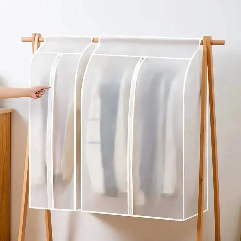 Clothes Dustproof Bag Hanging Storage Bag 1pc Garment Clothes Cover Protector Lightweight Closet Storage Bags Translucent Dustproof Waterproof Hanging Storage Bag