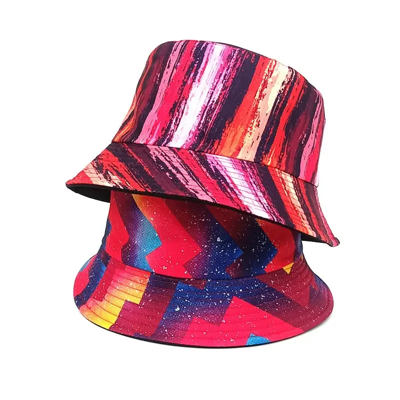 

Панама хлопковая с геометрическим принтом для мужчин и женщин, Всесезонная шапка рыбака, уличная дорожная Кепка От Солнца, 222