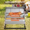 Grill with Hooded Cover Roaster, 46 Inch 198Lbs Capacity, BBQ Outdoor Pig Lamb Rotisserie Roaster, Electric 52W Motor Stainless 3