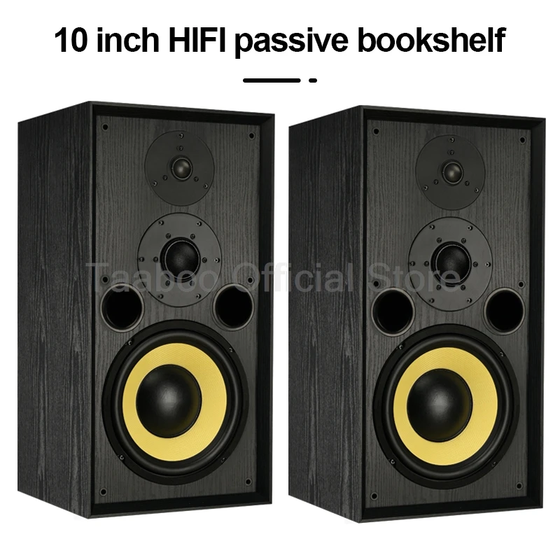 10 Inch High Power Bookshelf PassiveSpeaker High School Low Three-Way Front Speaker Fidelity Home Theater Audio Sound Box