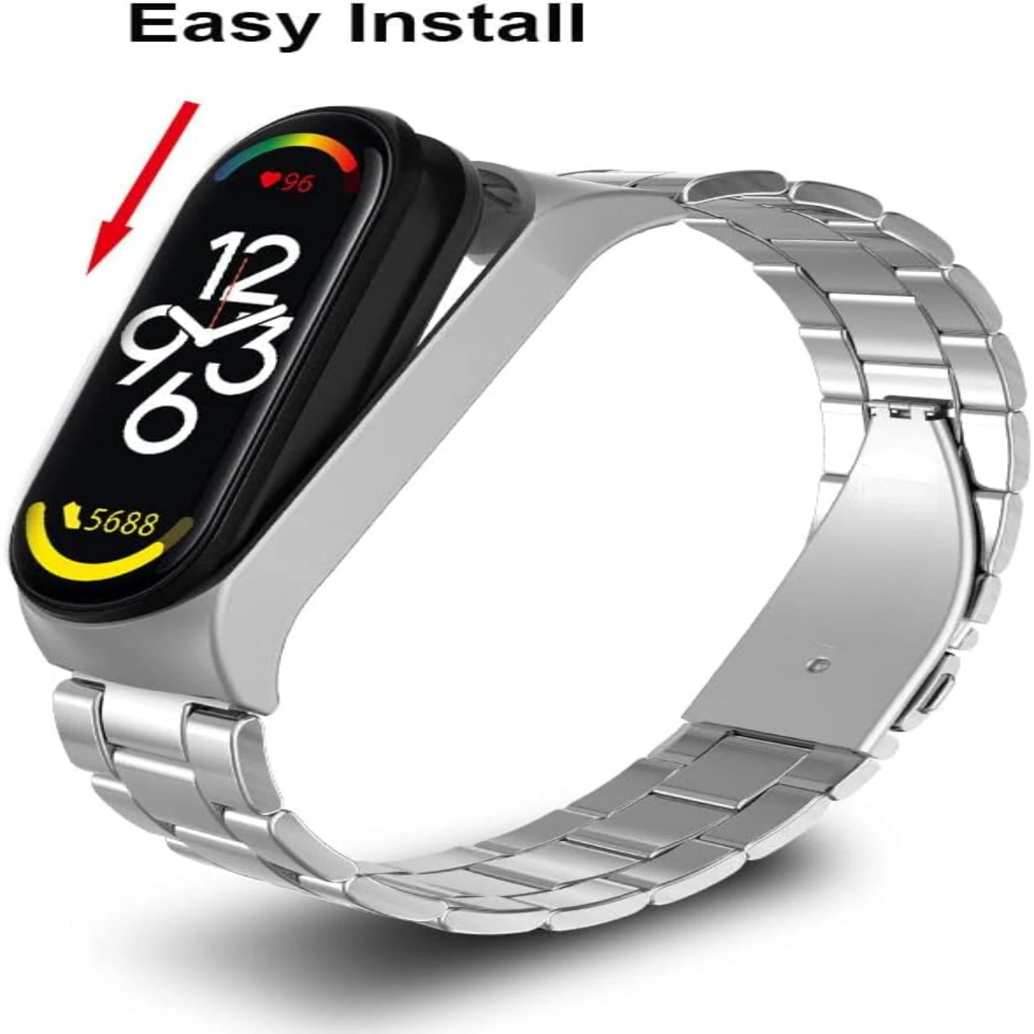 orward way. Upgrade your athletic accessories with this sleek, stylish, and versatile stainless steel band that seamlessly integ