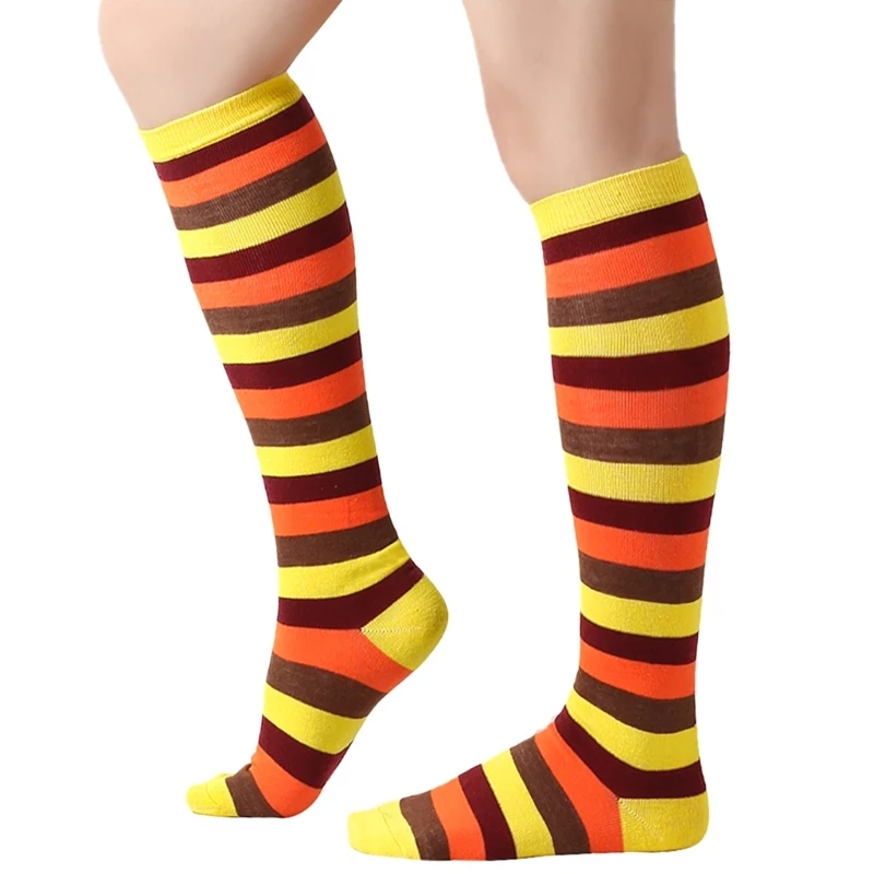 Women Knee High Socks Tube Socks Striped Knee High Socks Stripe Stockings