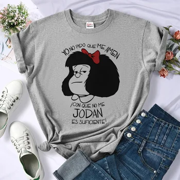 Mafalda tshirt women designer graphic manga Tee girl harajuku comic streetwear clothes 1