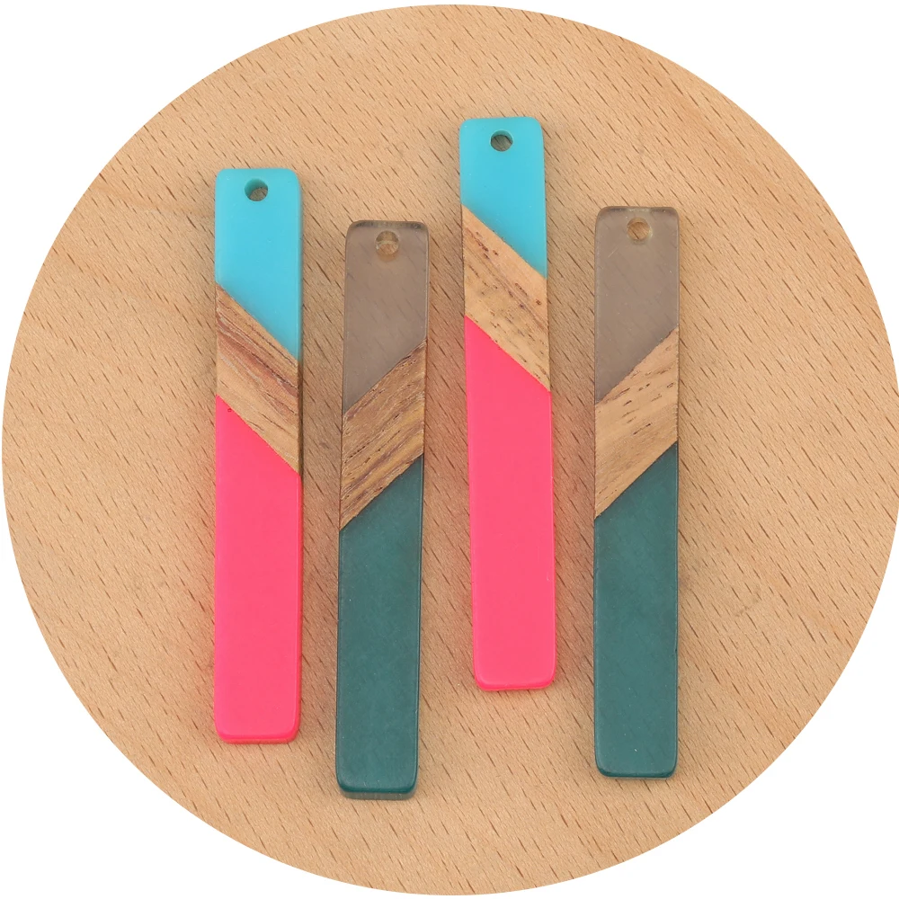 Cordial Design 50Pcs 7*51MM Jewelry Accessories/Natural Wood&Resin/Rectangle Shape/Hand Made Charms/Jewelry Findings&Components - cordial