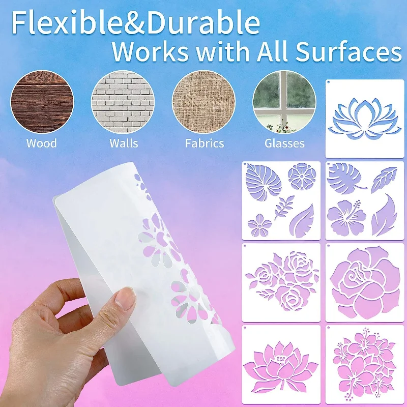 Stencils for Painting on Wood Large Painting Stencil, Reusable Stencils for Painting Wall Decor, Art Supplies Painting Supplies