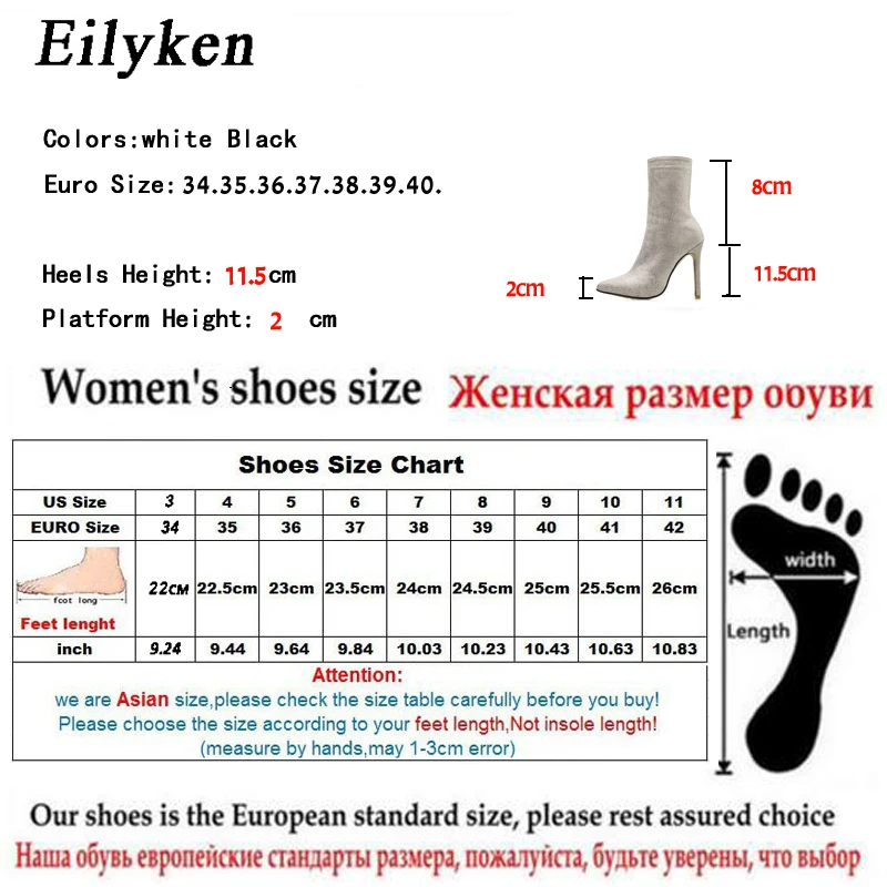 Eilyken 크리스털 라인스톤 여성용 앵클 부츠, 하이힐, 지퍼 포인트 토, 현대 여성 신발, 봄 가을 섹시