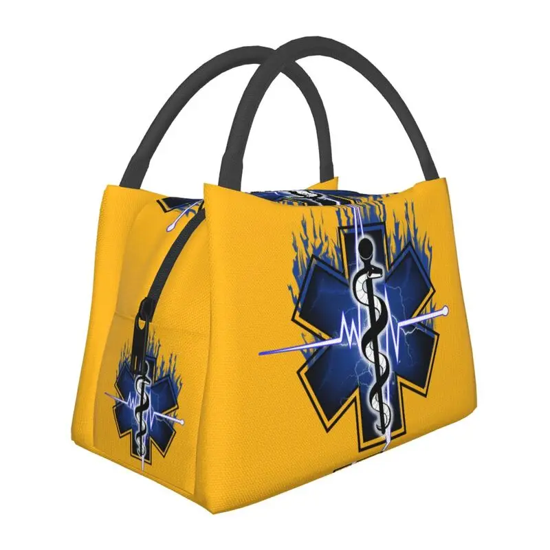 

Custom Star Of Life Lunch Bags Men Women Warm Cooler Insulated Lunch Boxes for Work Pinic or Travel