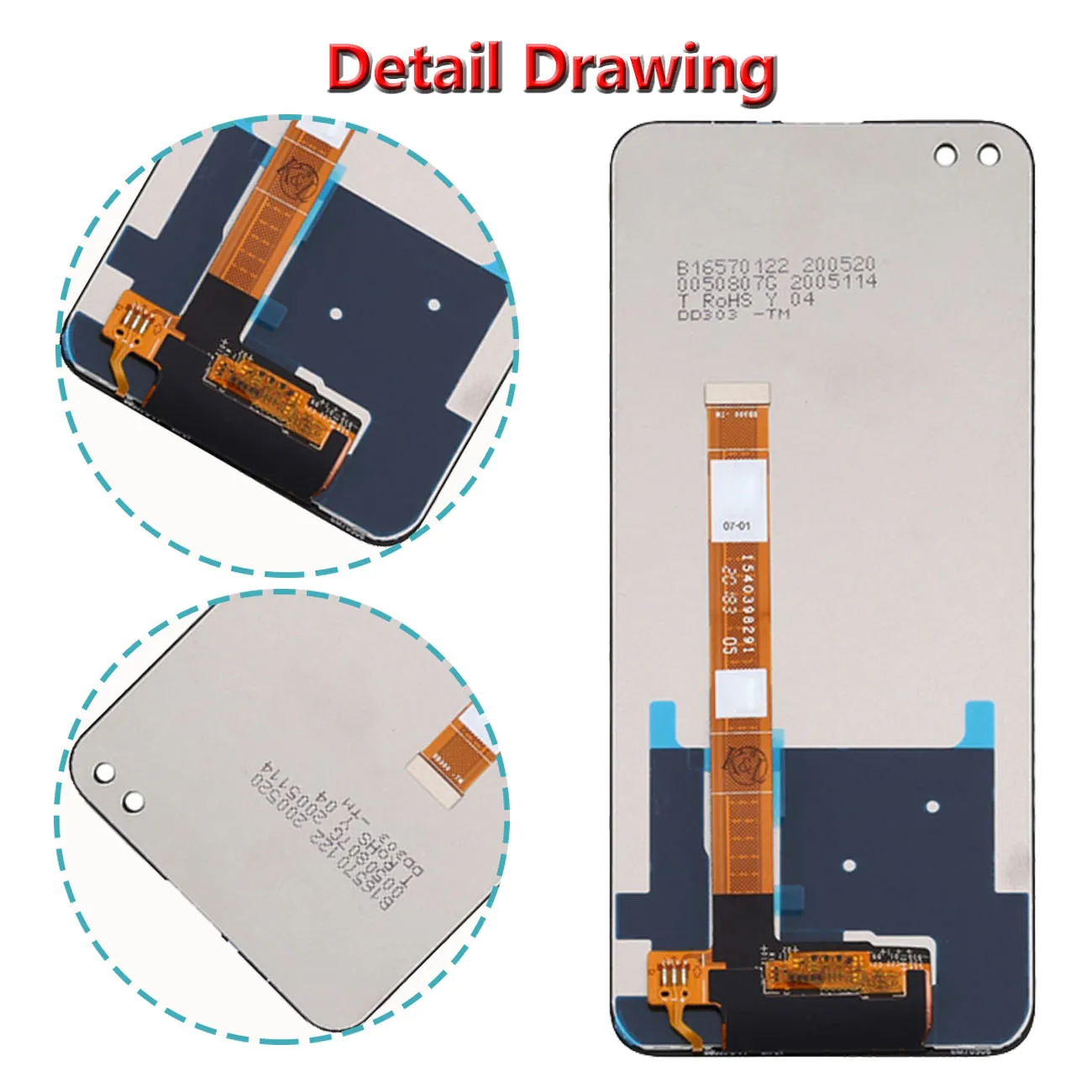Oppo Reno4Z   LCD ÷,   ü, CPH2065 ũ ġ г Ÿ, ü ǰ, 6.57 ġ