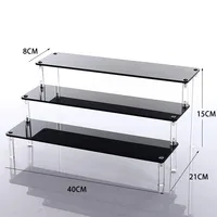 Black 1-5 Tier Acrylic Display Stand Clear Display Riser Rack for Cupcake Perfume Doll Décor Organizer Amiibo Funko POP Figures 1