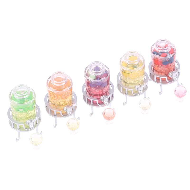 

1/12 украшение для кукольного домика, мини-ведро для фруктов, самообслуживающаяся модель ведра для напитков и сока, миниатюрный декор для сцены, реквизит для съемки