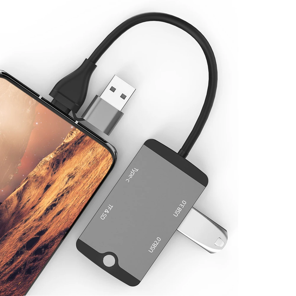 휴대용 다기능 도킹 스테이션, USB C 허브 카드 리더, USB 3.0 포트, 플러그 앤 플레이, 휴대폰 태블릿 노트북용