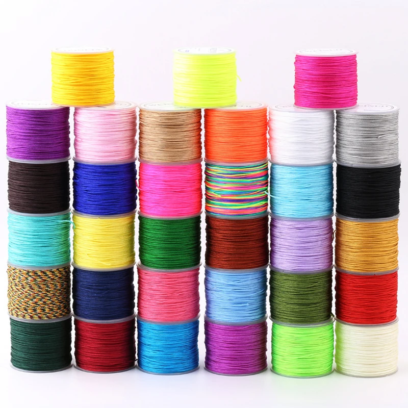 Vibrant Nylon Jewelry Thread Cord for DIY Creations - Assorted Colors, High Quality, 0.8mm Thickness 20m Length