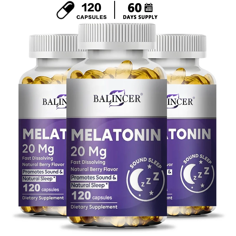 

Balincer Melatonin-поддерживает настроение, Когнитивное расслабление, здоровый сон-Иммунная система, без ГМО, для веганов